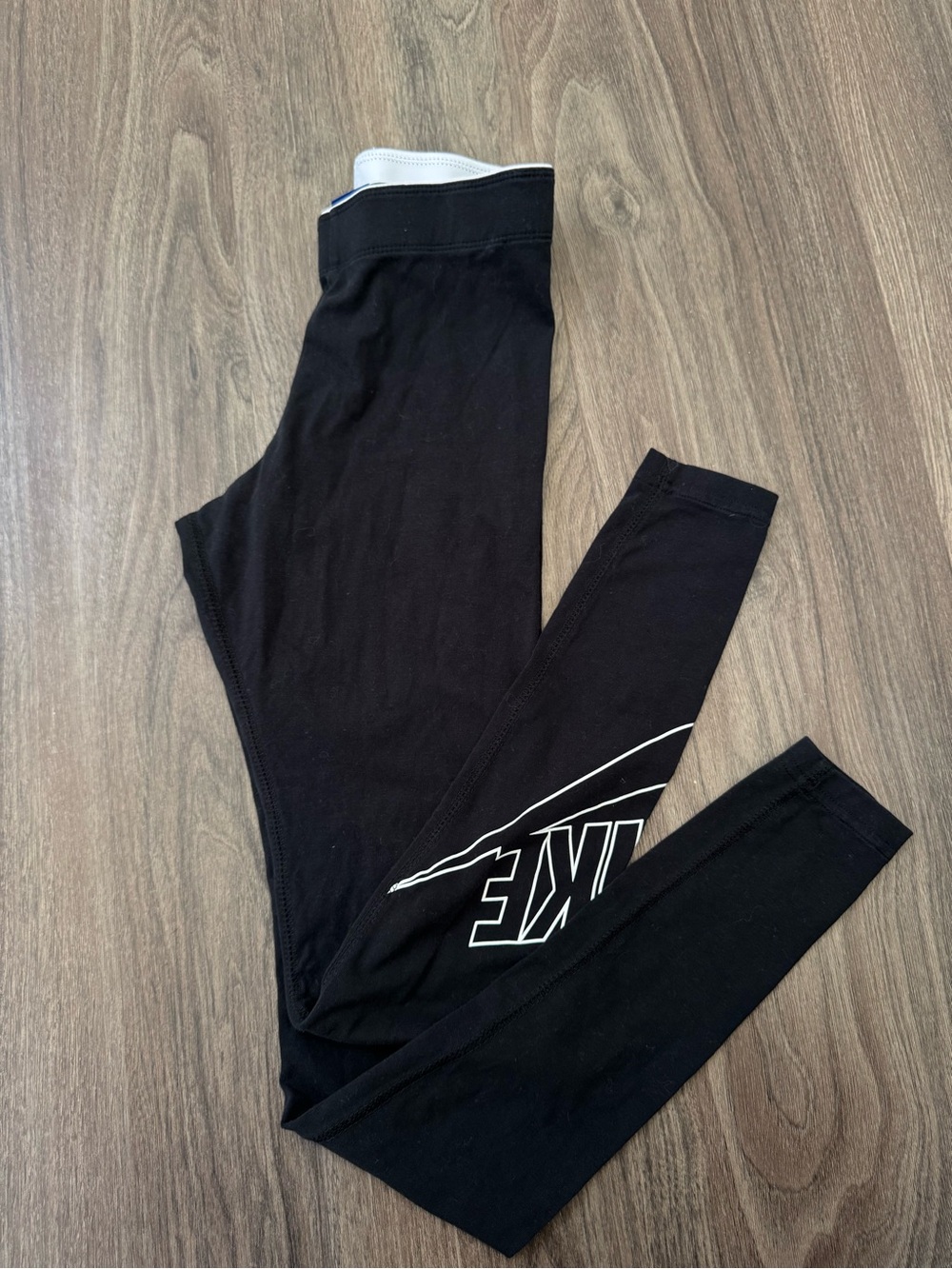 Nike Black Leggings with White Swoosh Detail